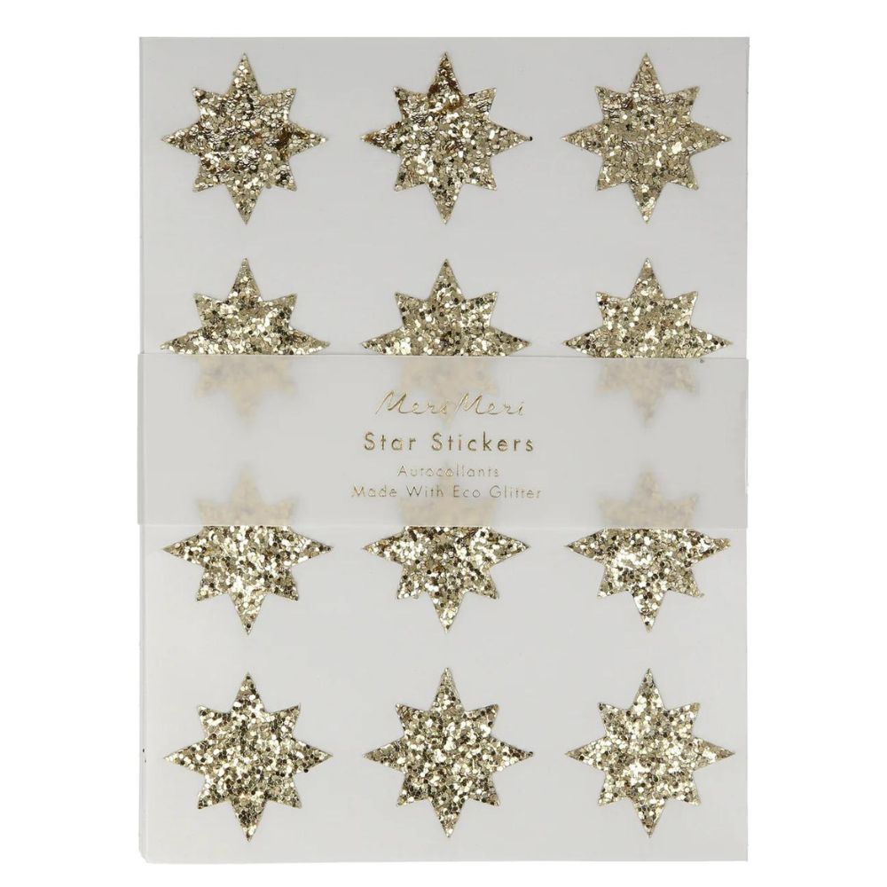 Meri Meri Gold Eco Glitter Star Stickers