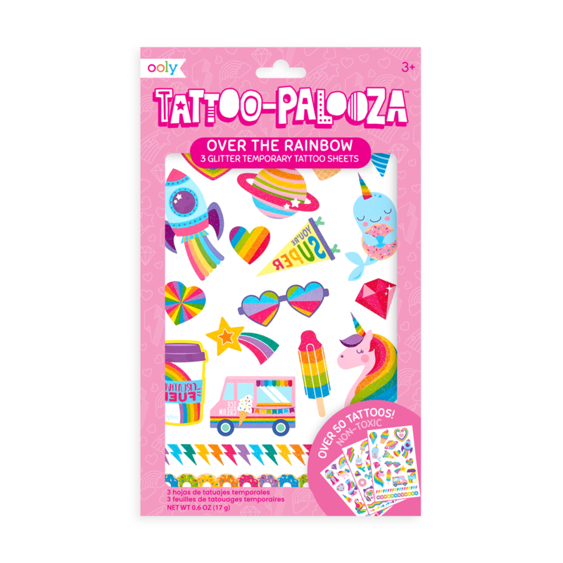 Tattoo-Palooza Temporary Tattoos - Over The Rainbow 3 Sheets