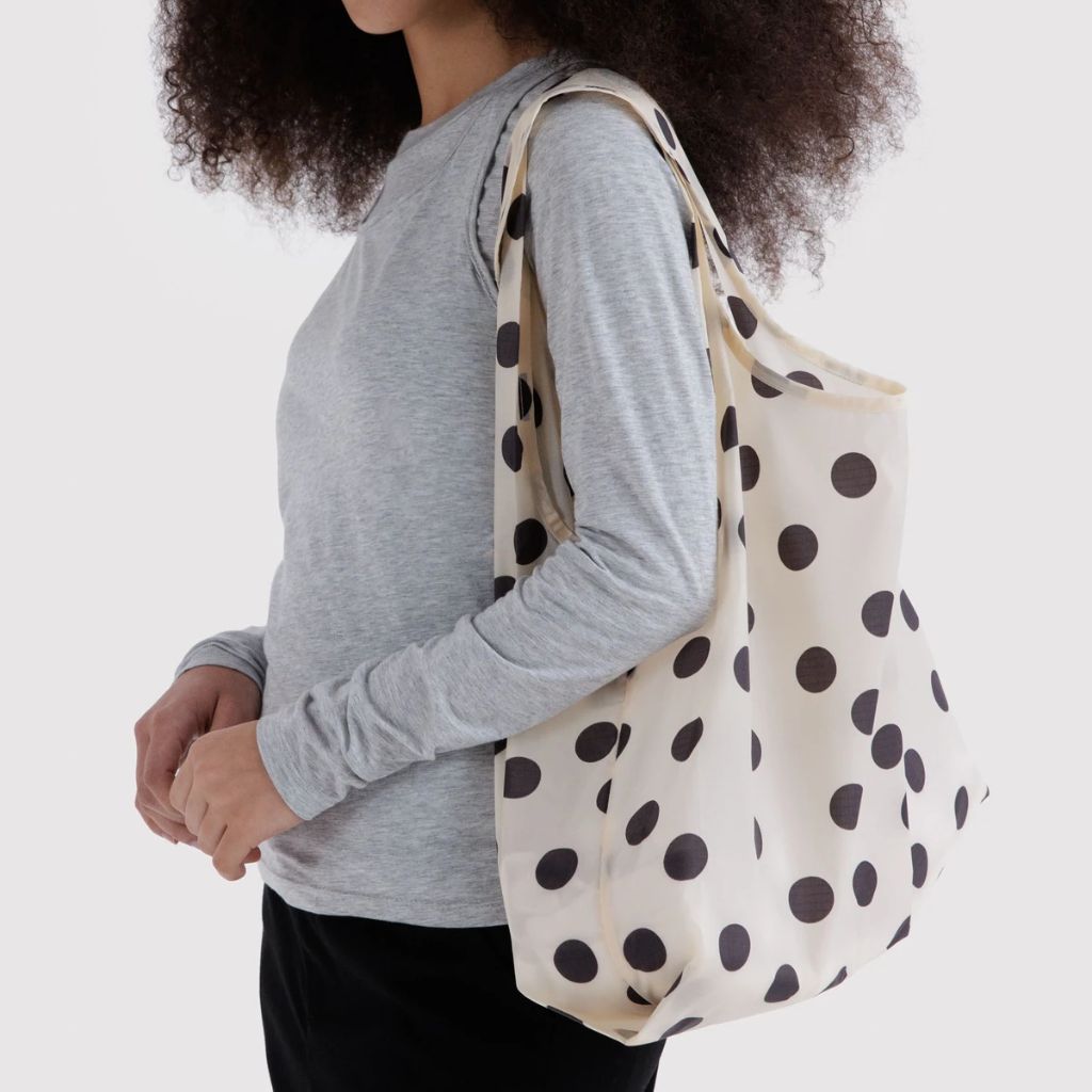 BAGGU Standard - Cream and Black Polka Dot