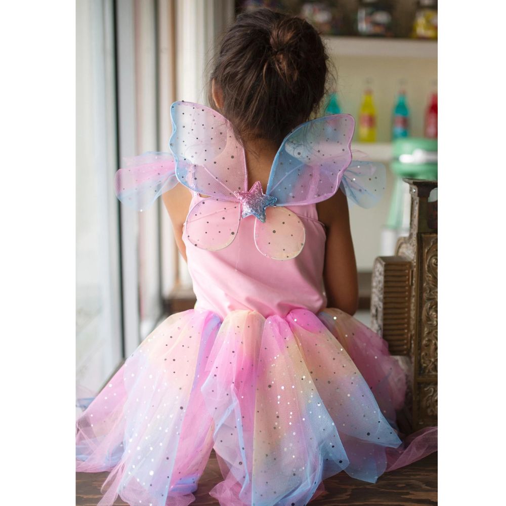 Rainbow Fairy Dress & Wings, Size 3-4