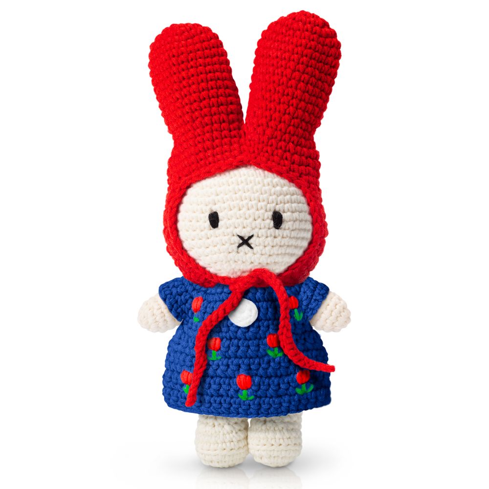 Miffy Handmade and Her Blue Tulip Dress + Red Hat