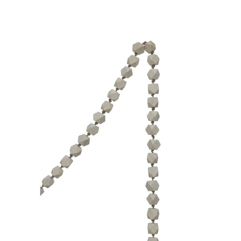 Creative Co-op 72L Wood Bead Garland - White