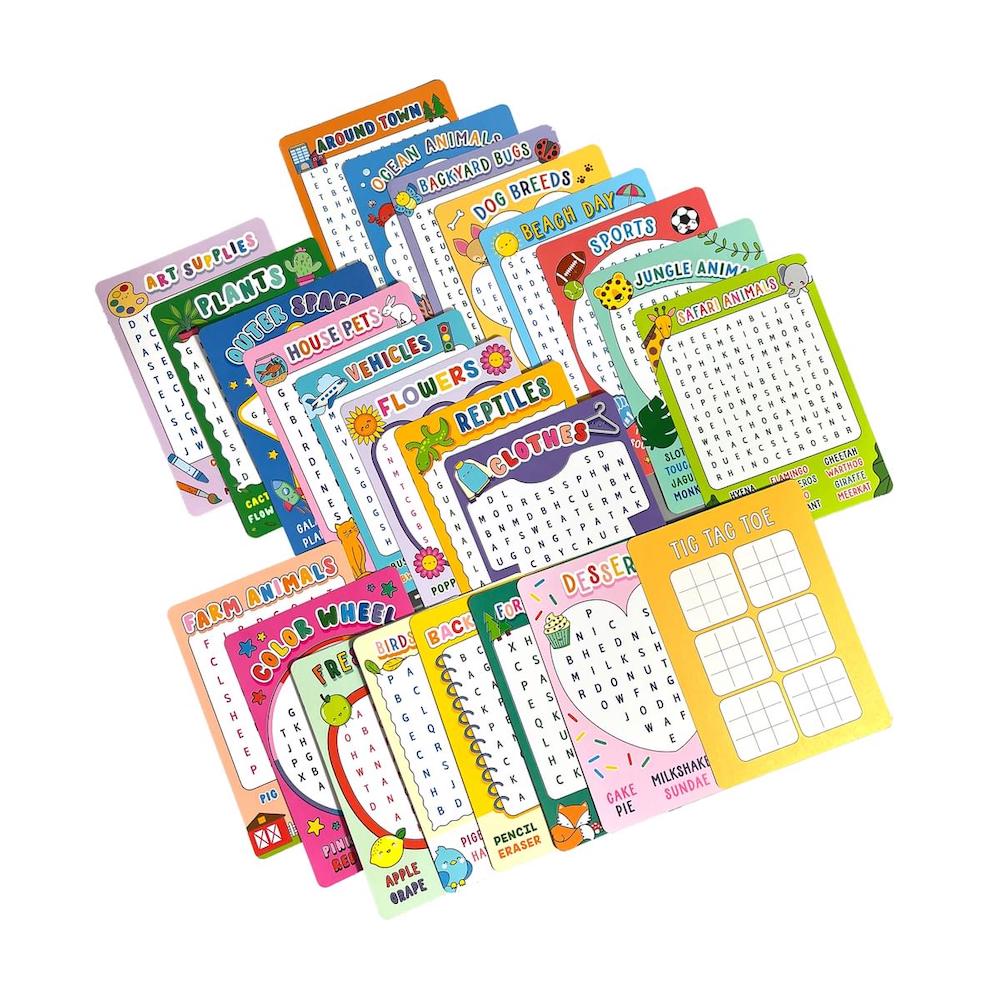 Paper Games Word Search Activity Cards - Set of 24