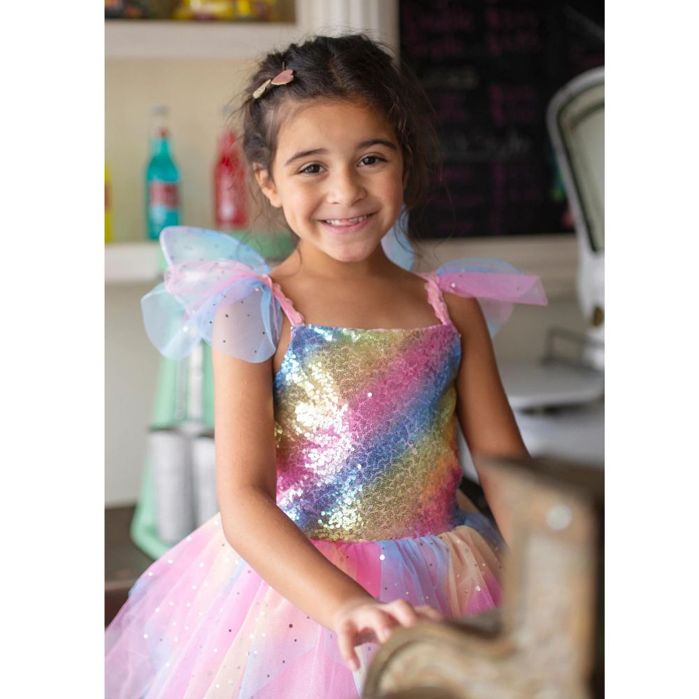 Rainbow Fairy Dress & Wings, Size 3-4