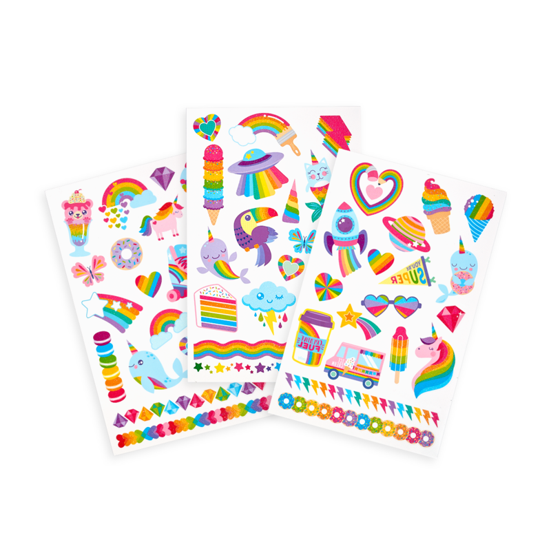 Tattoo-Palooza Temporary Tattoos - Over The Rainbow 3 Sheets