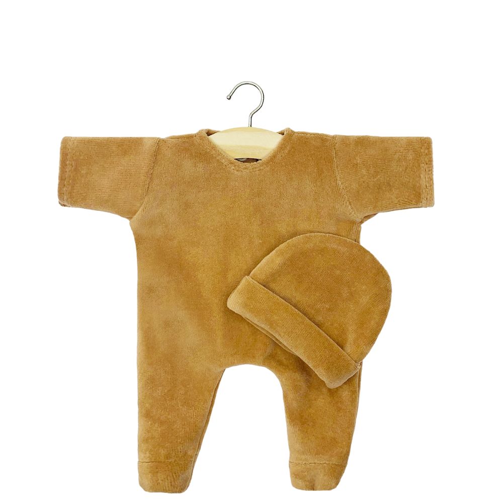 Minikane Babies Collection 28cm- Nikky camel velvet Sleeper with Hat