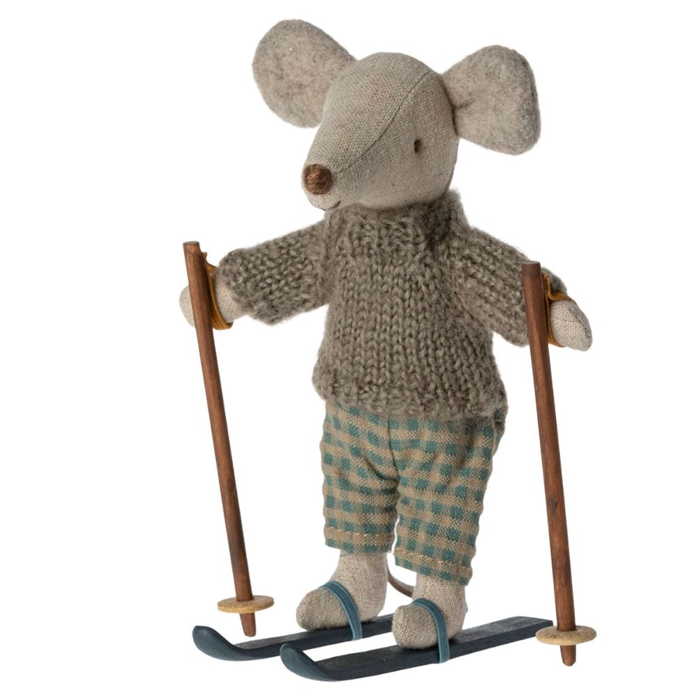Maileg Winter Mouse Big Brother with Ski Set