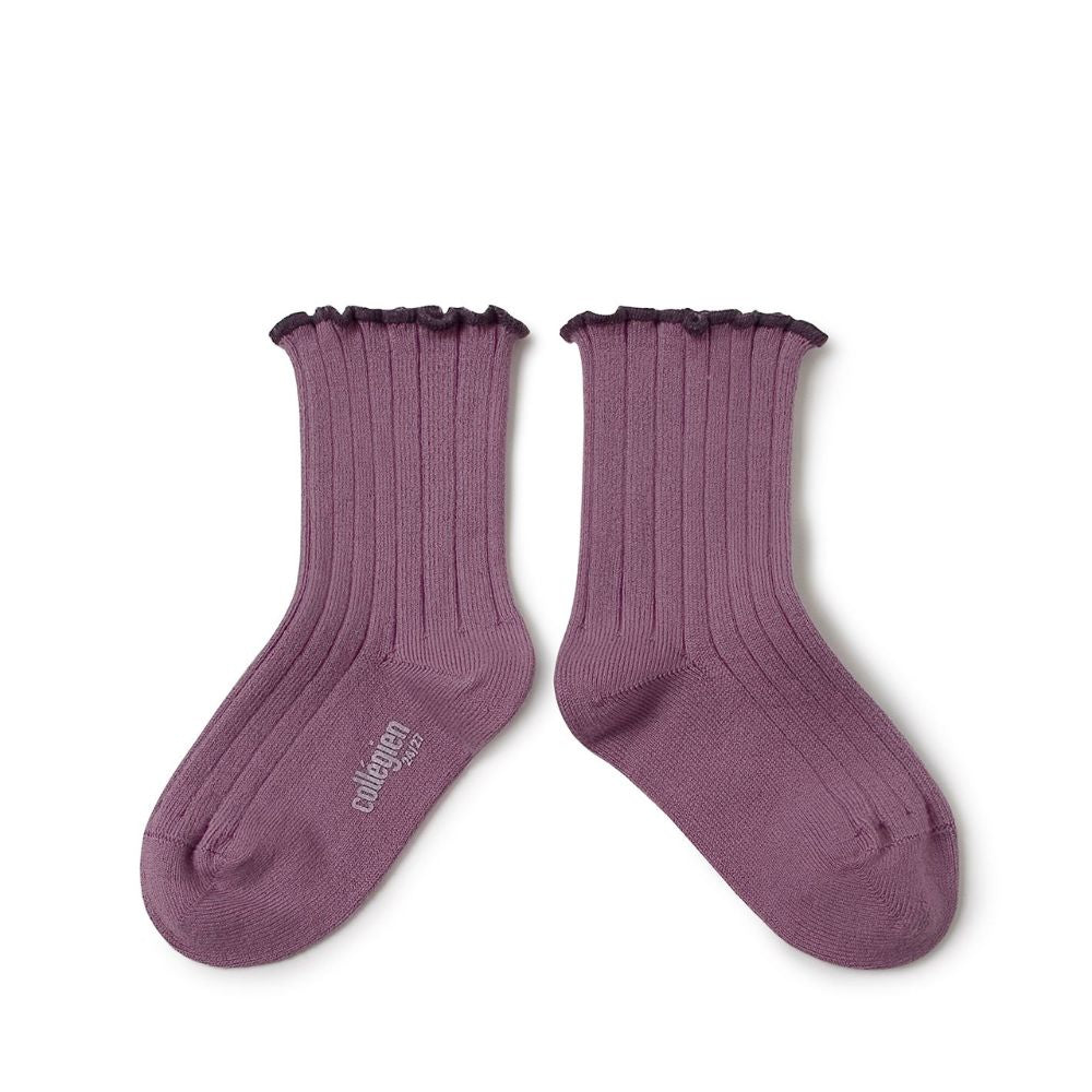 Collegien Delphine Lettuce Trim Socks Glycine du Japon