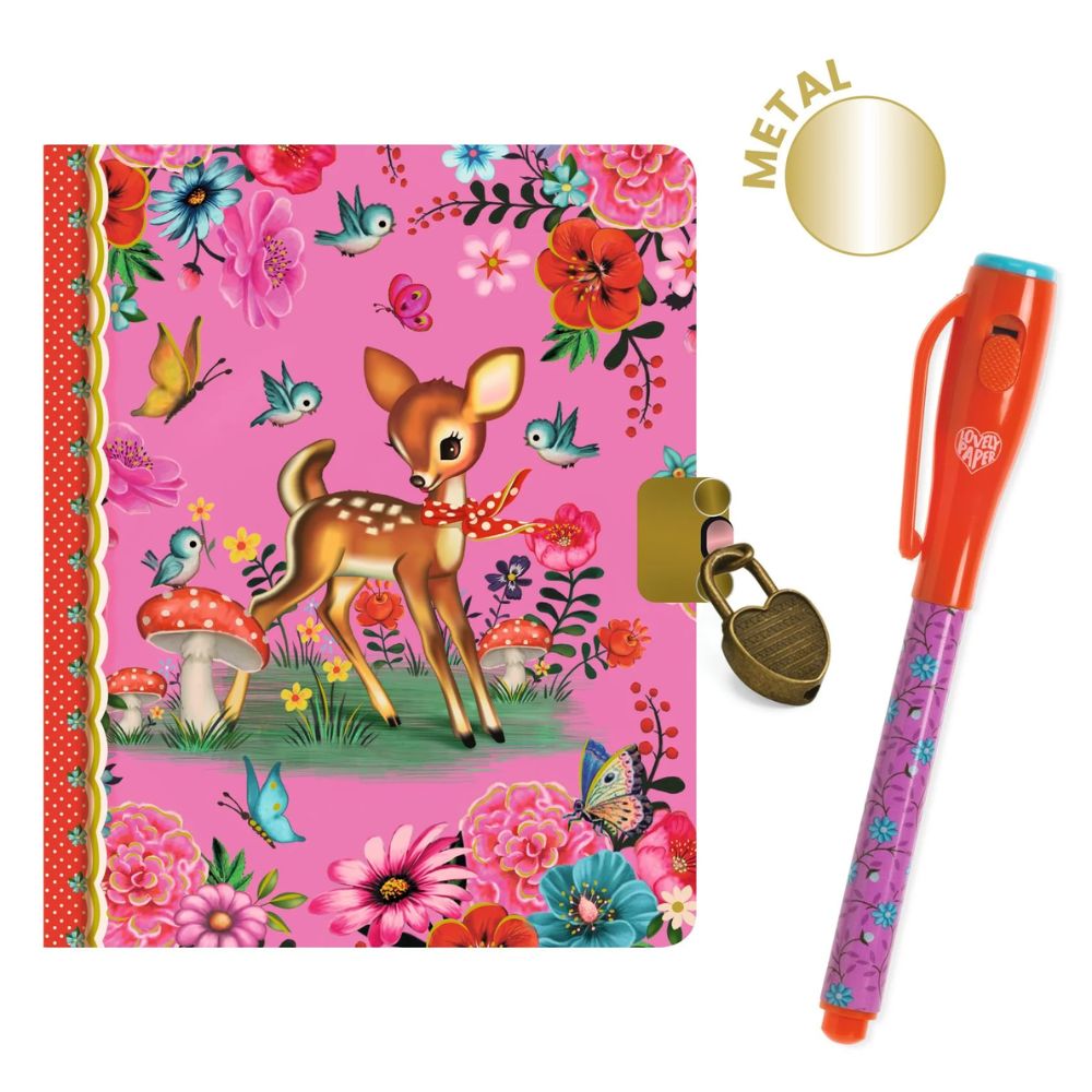 Djeco Little secret Notebook and magic marker- Fiona