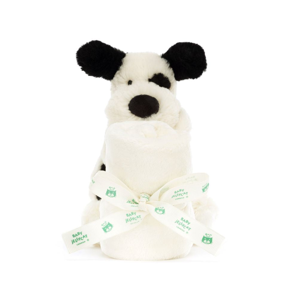 Jellycat Bashful Black & Cream Puppy Soother New