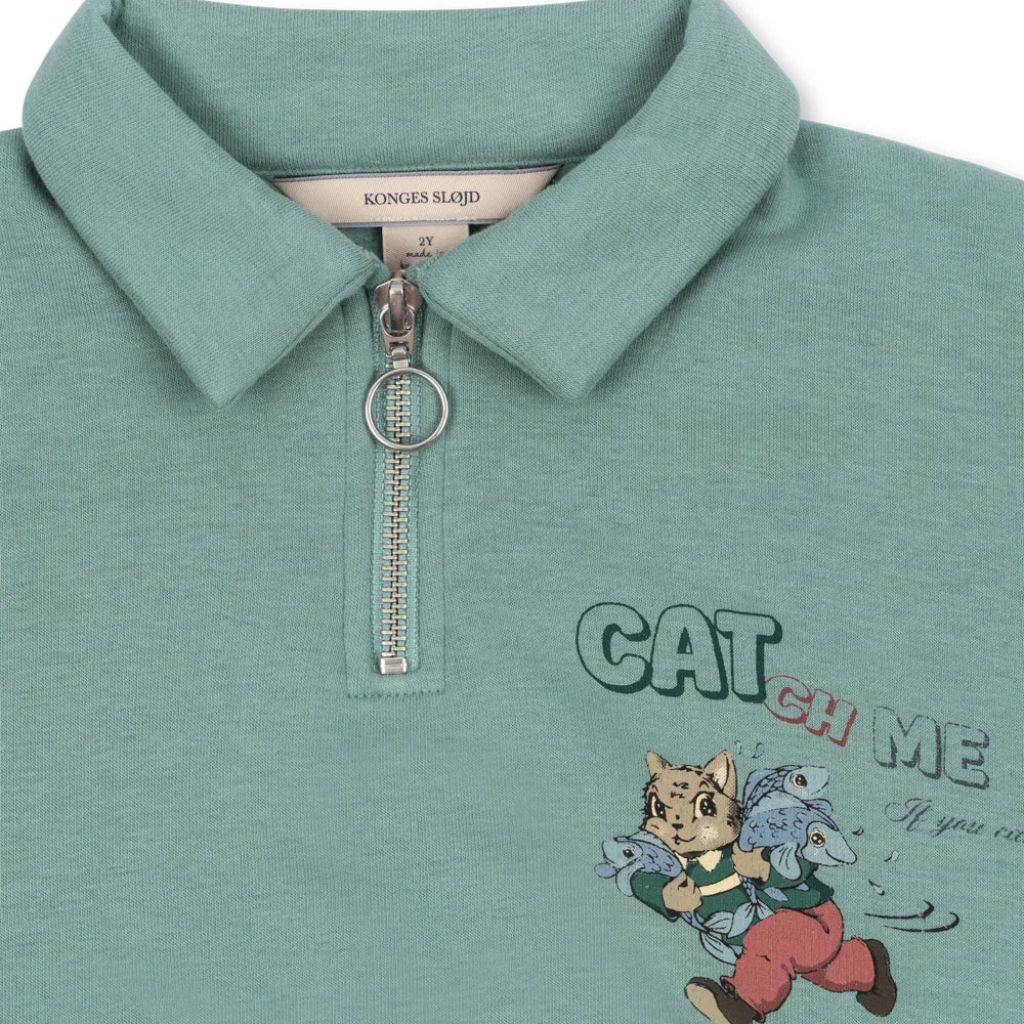 Konges Sløjd Lou Half Zip Polo Granite Green