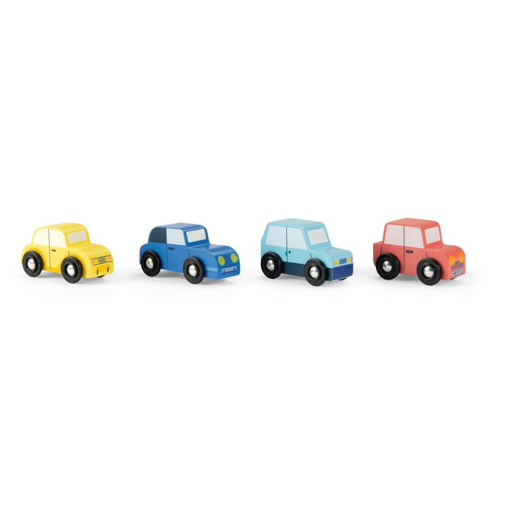 Moulin Roty Avenue du Moulin Set of 4 Wooden Cars