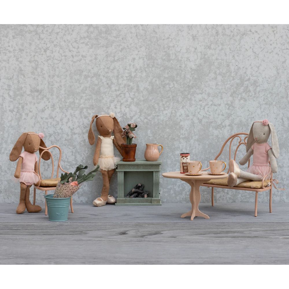 Maileg Vintage bench, Mini - Dark powder