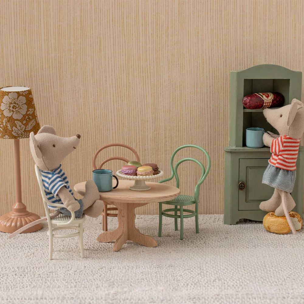 Maileg Oval dining table, Mouse - Nature