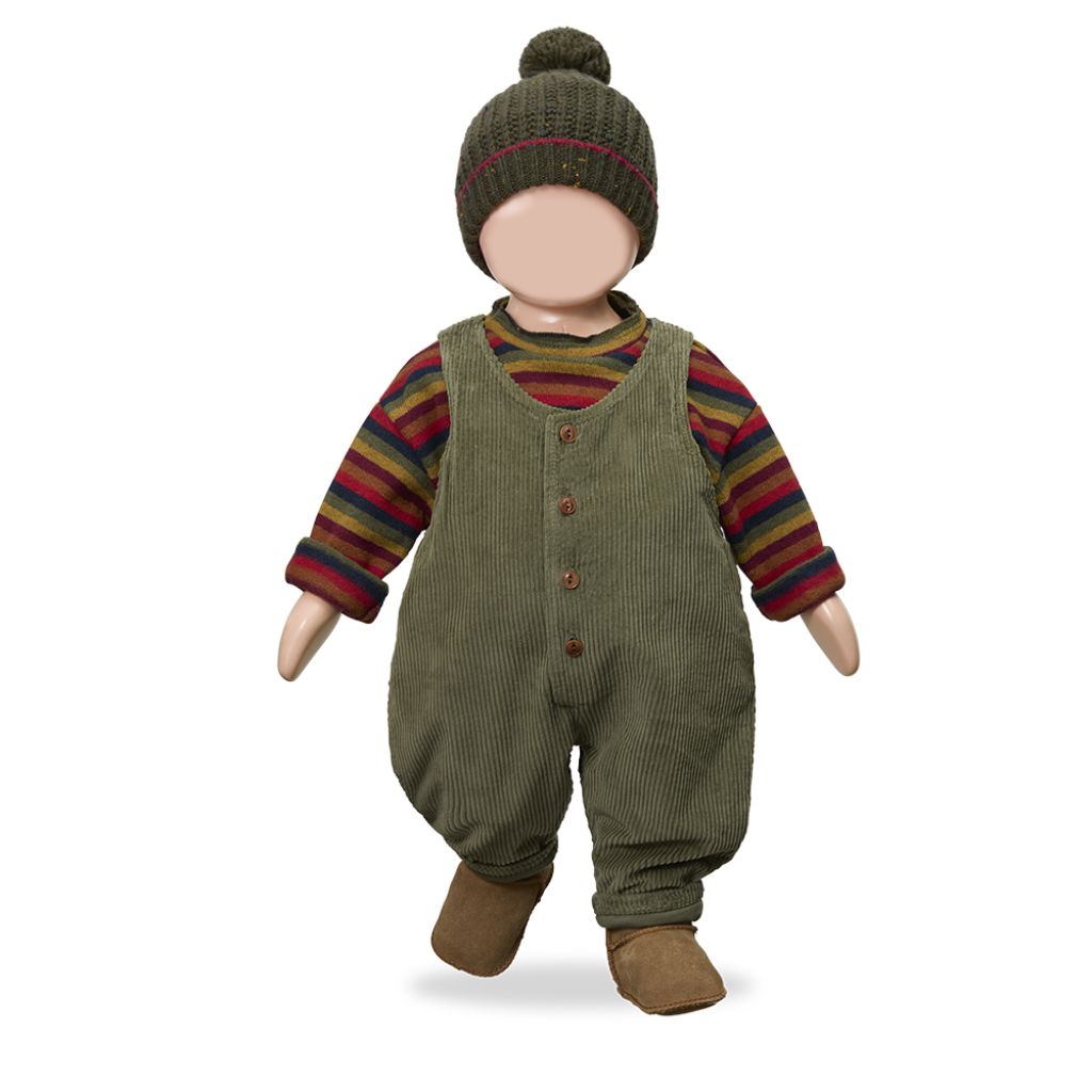 1 + in the Family NAIN multicolour striped baby sweater in soft fleece with wide bands of colour