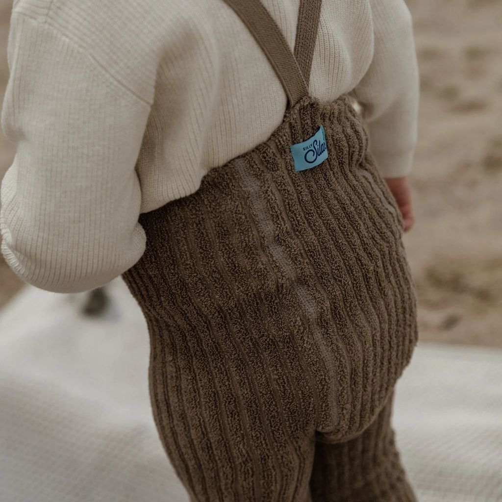 Silly Silas Granny Teddy Footed Tights Oyster Grey