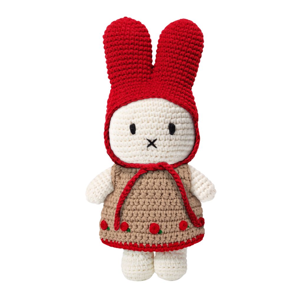 Miffy in her Roses dress + Red Hat Dress