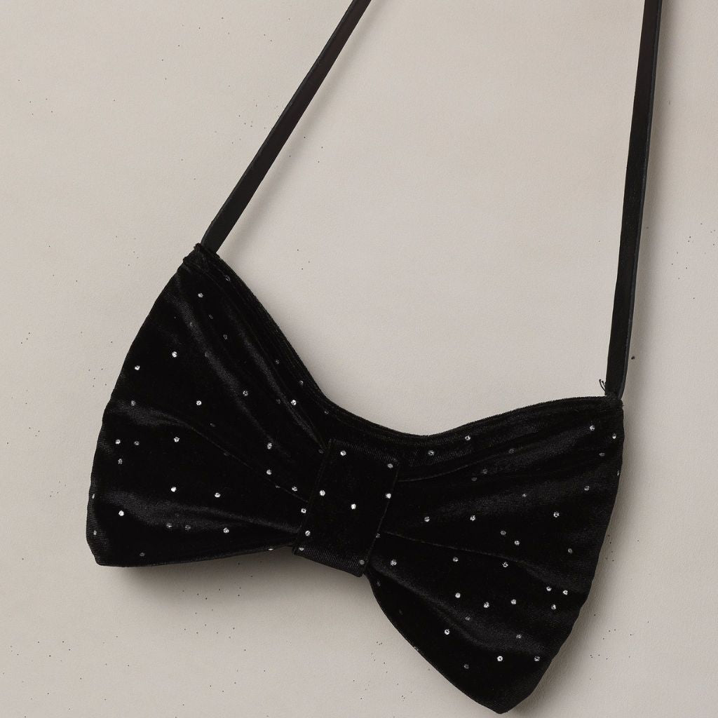 Noralee Bow Purse Black Rhinestone