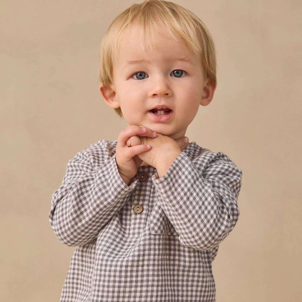 Quincy Mae Rory Shirt Midnight Gingham