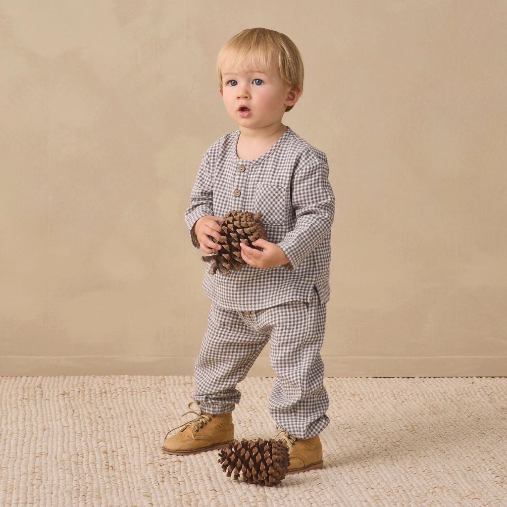 Quincy Mae Rory Shirt Midnight Gingham