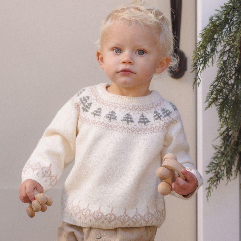 Quincy Mae Rex Sweater Tree Fair Isle