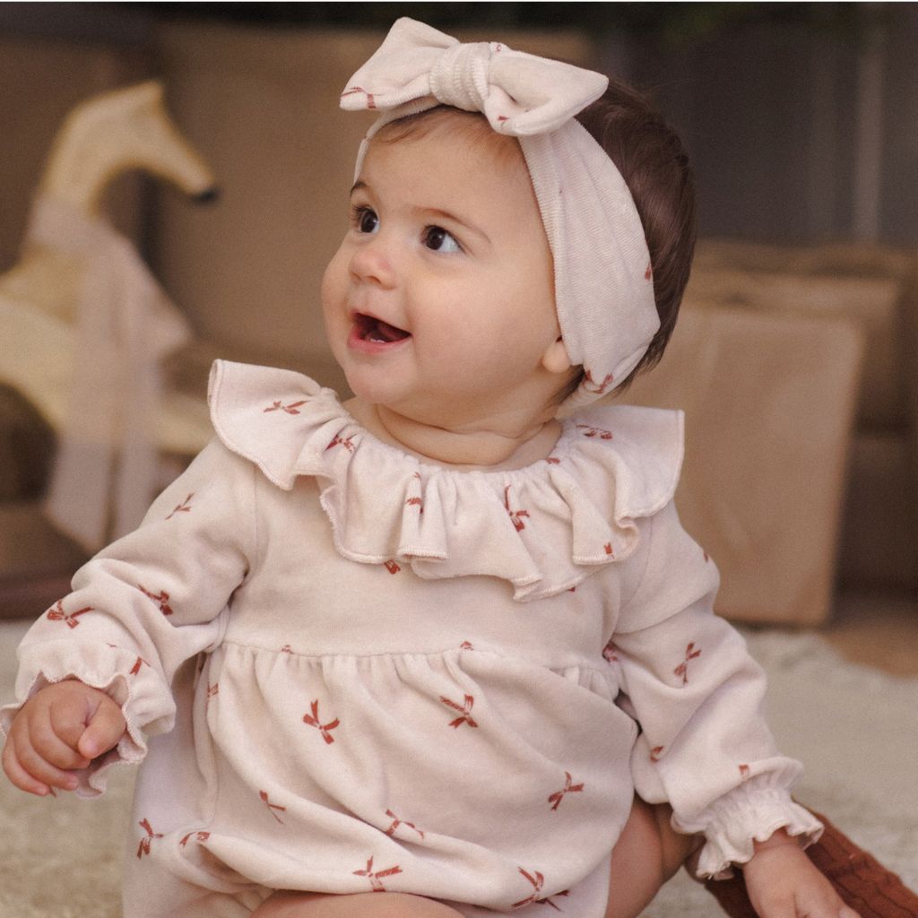 Quincy Mae Velour Bow Headband Red Bows