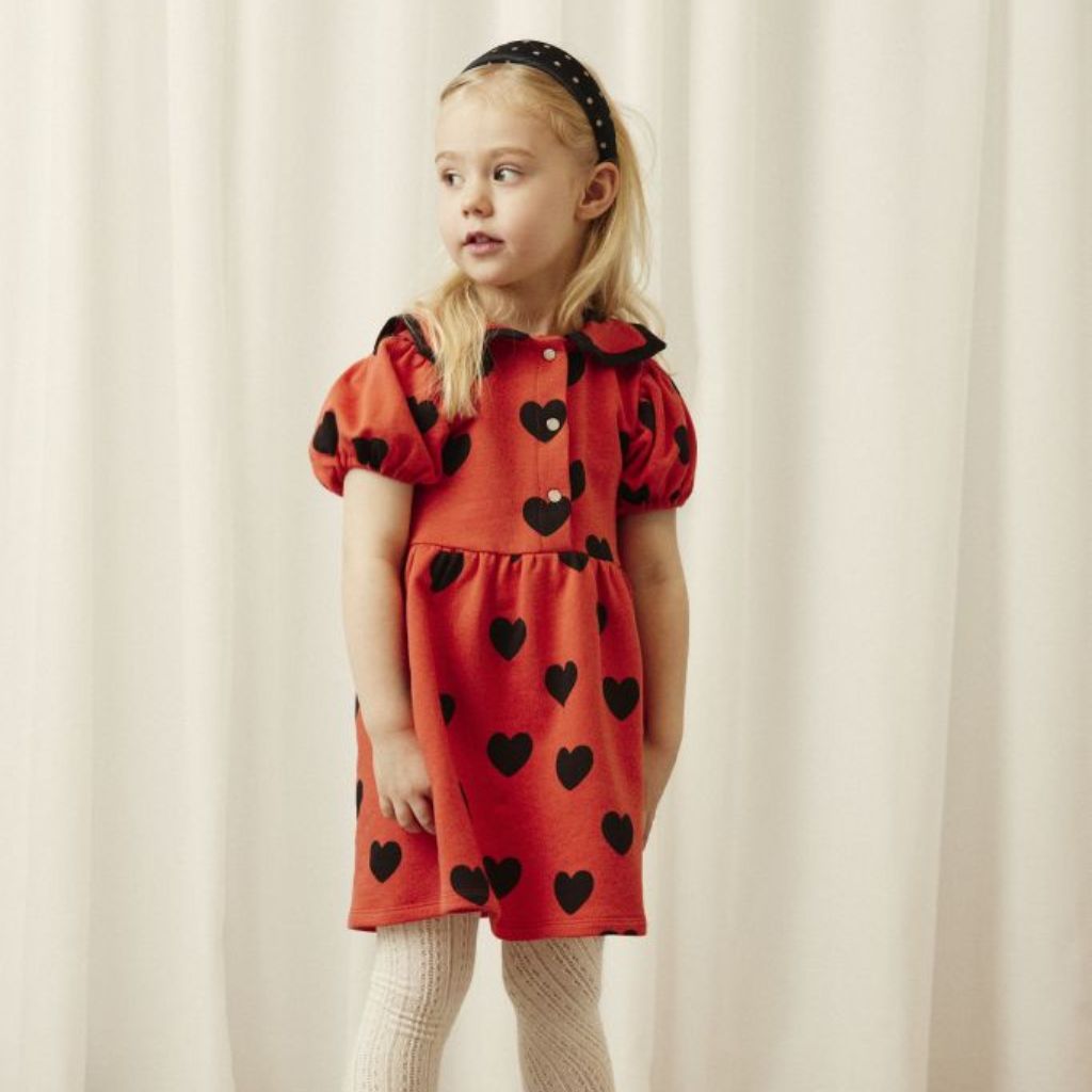 Mini Rodini Hearts Aop Ss Sweatdress