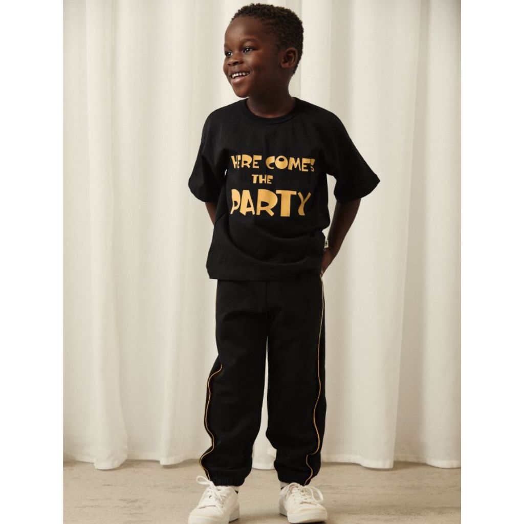 Mini Rodini Plain Piping Sweatpants Black