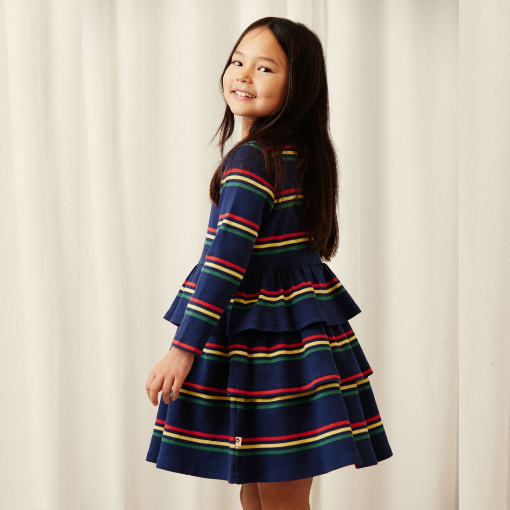 Mini Rodini Multi Color Stripe Ls Dress