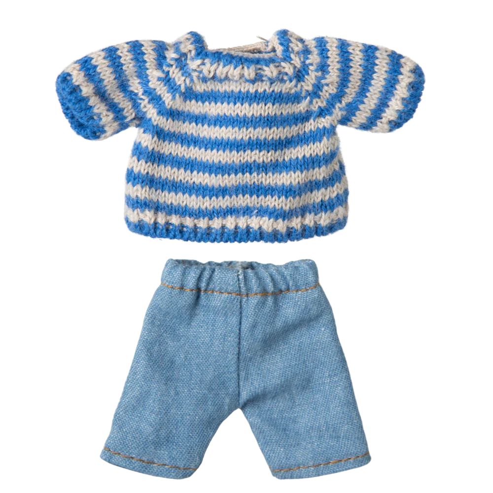 Maileg Knitted sweater and pants, Big brother mouse