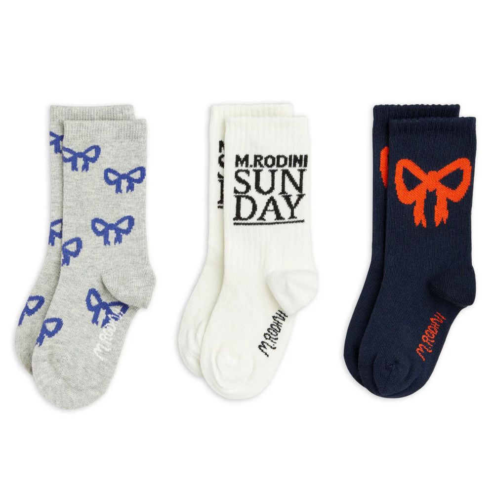 Mini Rodini Bow 3PK Socks