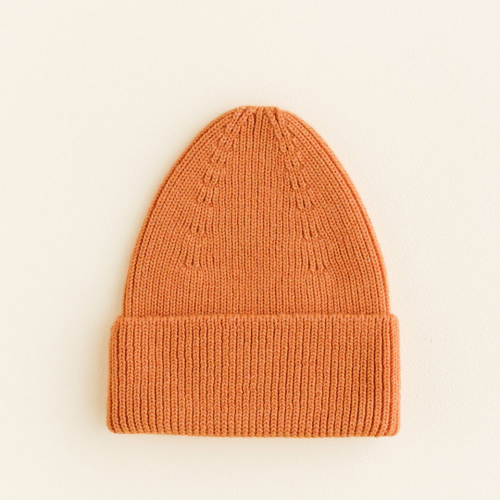 Hvid Adult Beanie Fonzie - Orange