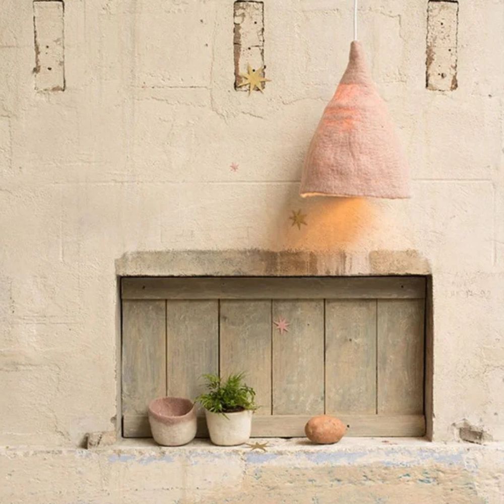 Muskhane Lampshade High Quartz Pink /Natural 27x40cm