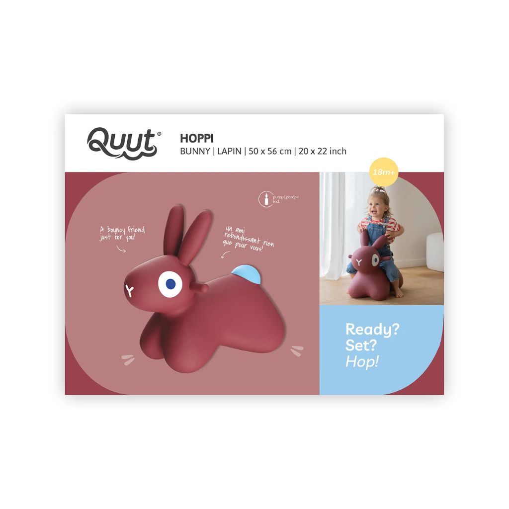 Quut Hoppi Bouncing Bunny Burgundy