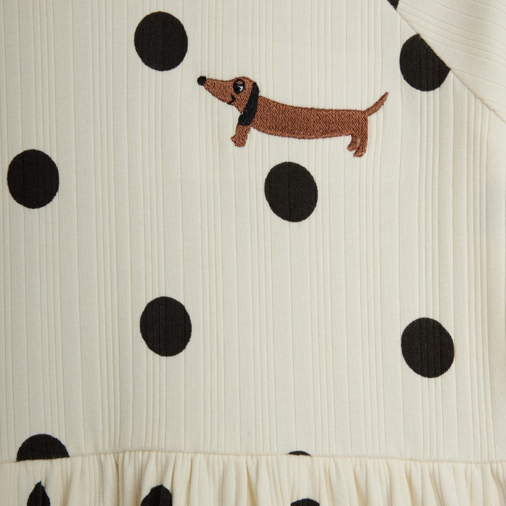 Mini Rodini Dots Dog Trumpet Sleeve Dress