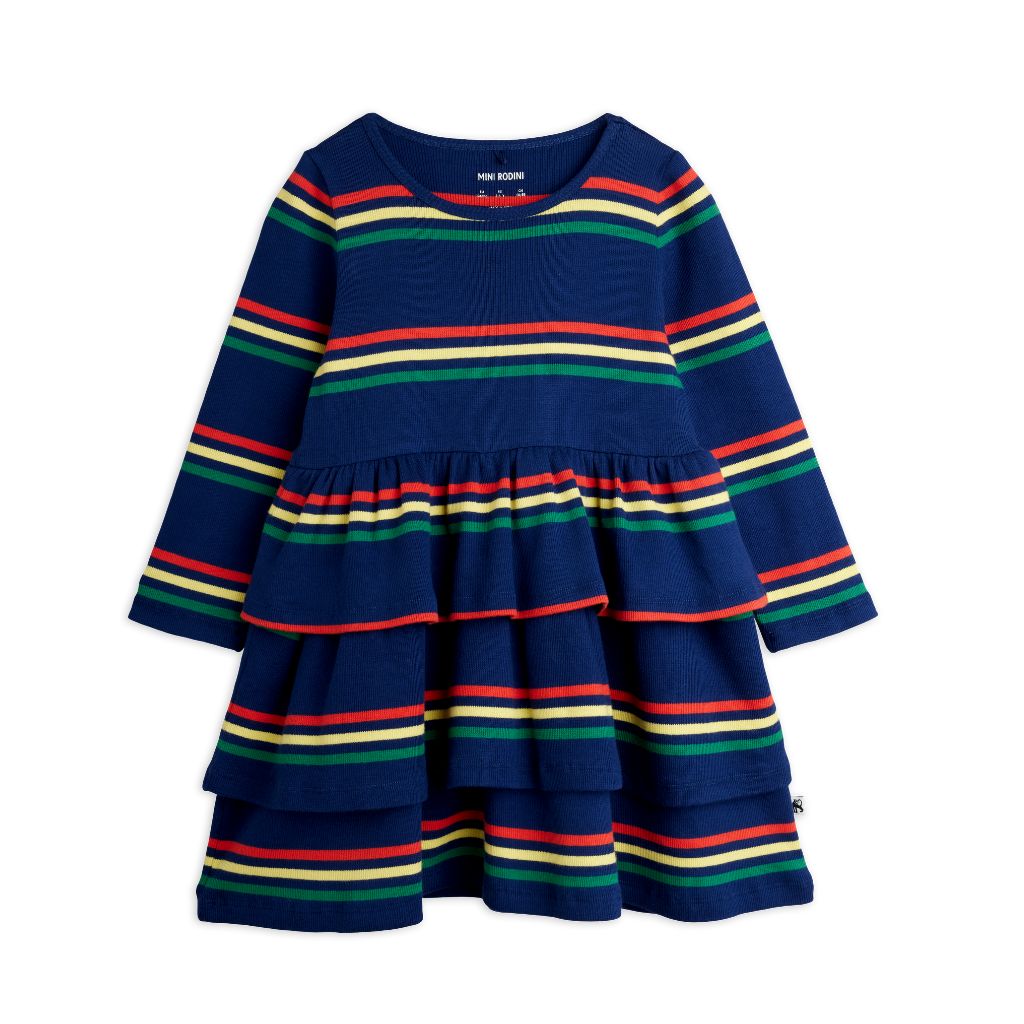 Mini Rodini Multi Color Stripe Ls Dress