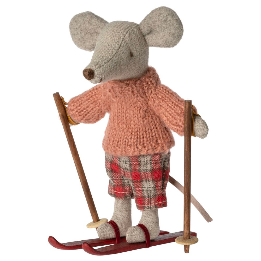 Maileg Winter Mouse Big Sister with Ski Set
