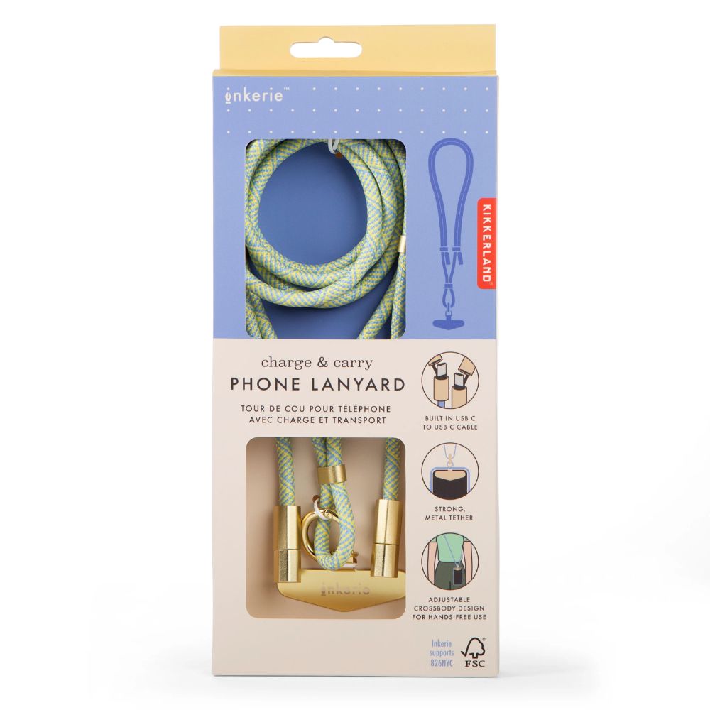 Inkerie ChargeCarry Phone Lanyard Bl