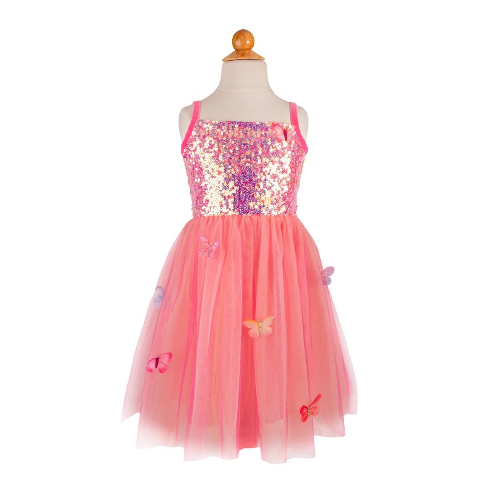 Butterfly Bliss Dress, Hot Pink, Size 5-6