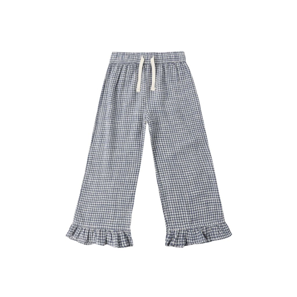Rylee + Cru Wide Leg Pant Marine Gingham