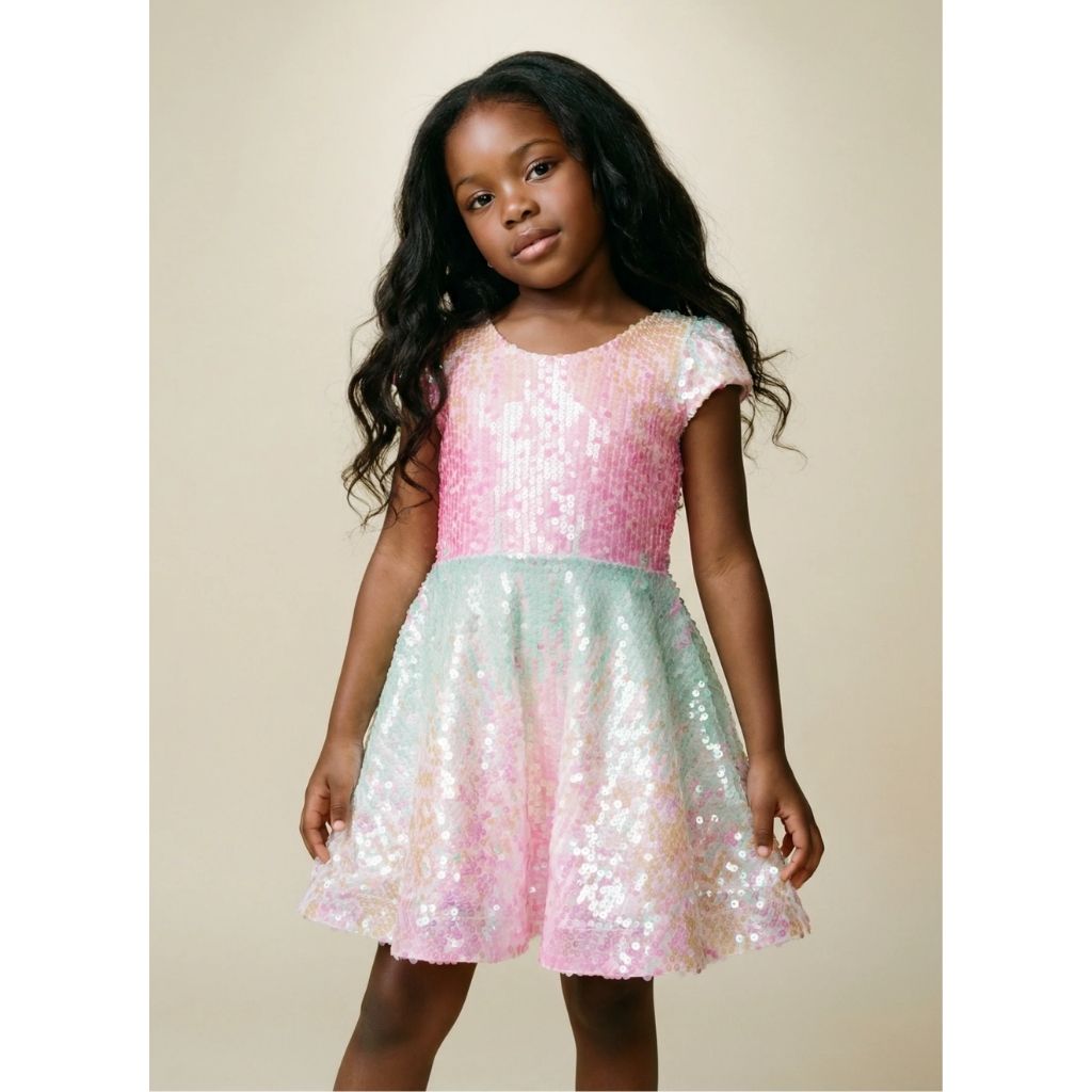 Sorbet Swirl Skater Dress, Size 5-6