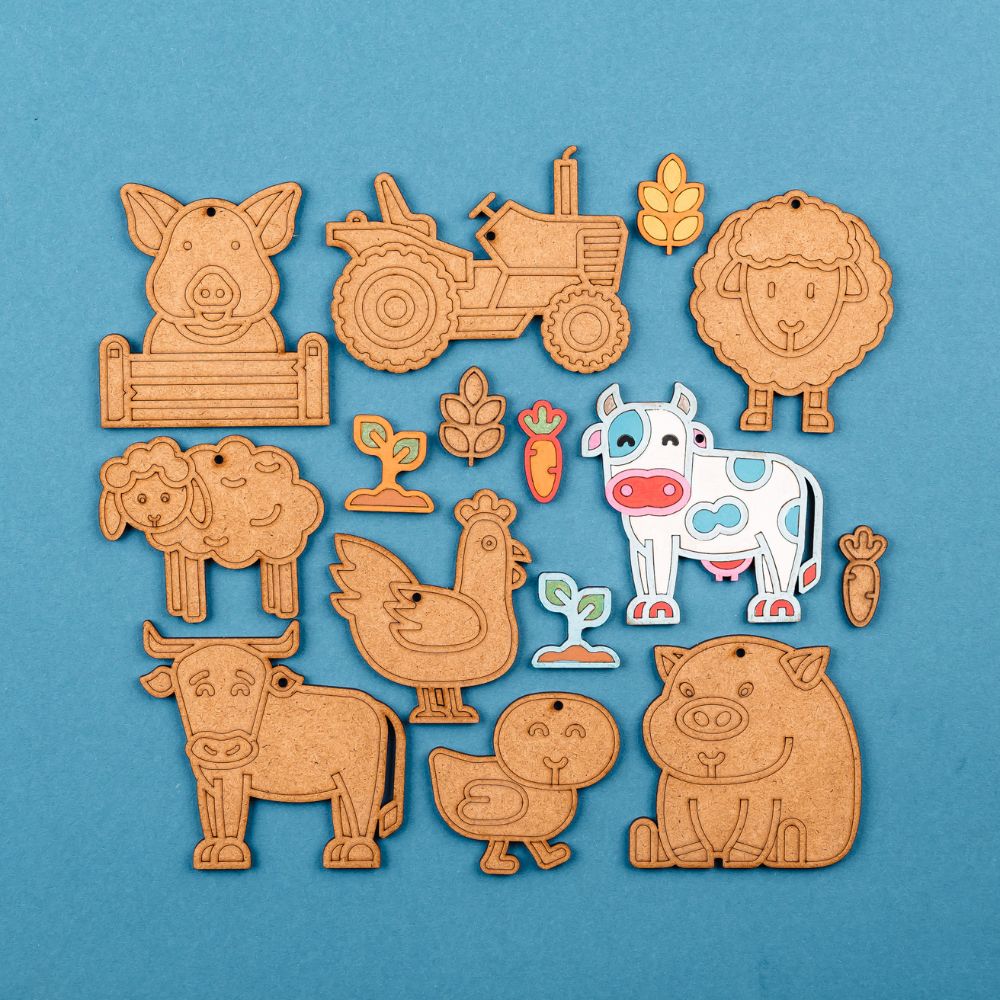 Crateit The Farm Wooden Toy - Farm Animals