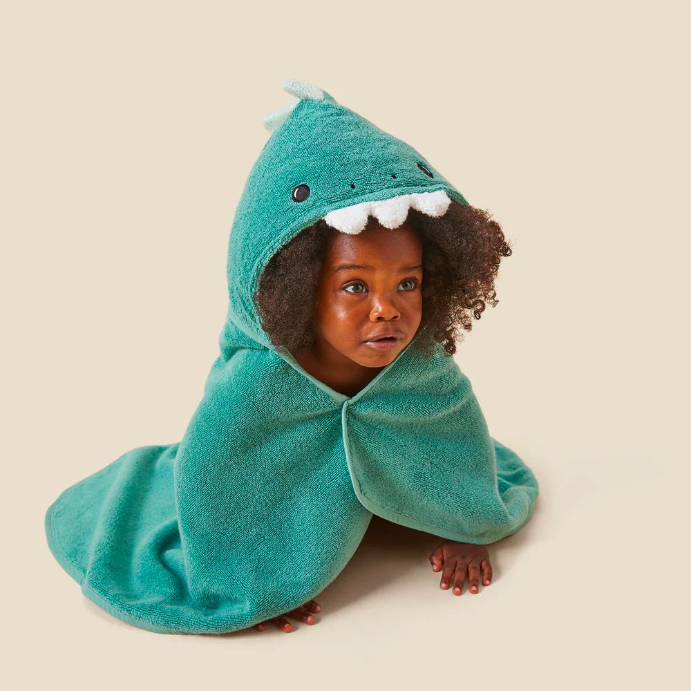 Mori Dino Hooded Toddler Bath Towel