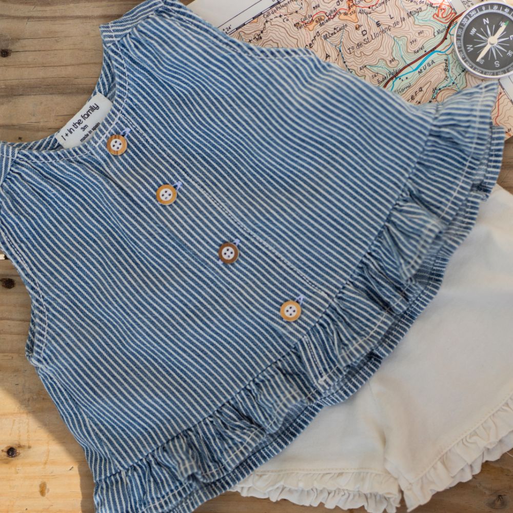 1 + in the Family ALCUDIA Denim Button Top