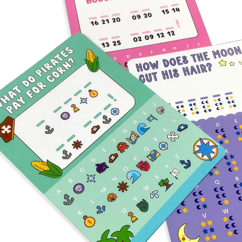 Paper Games Joke Decoder Activity Cards - Set of 24