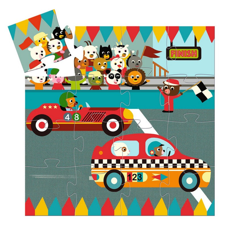 Djeco Silhouette Puzzle - The Racing Car 16pcs