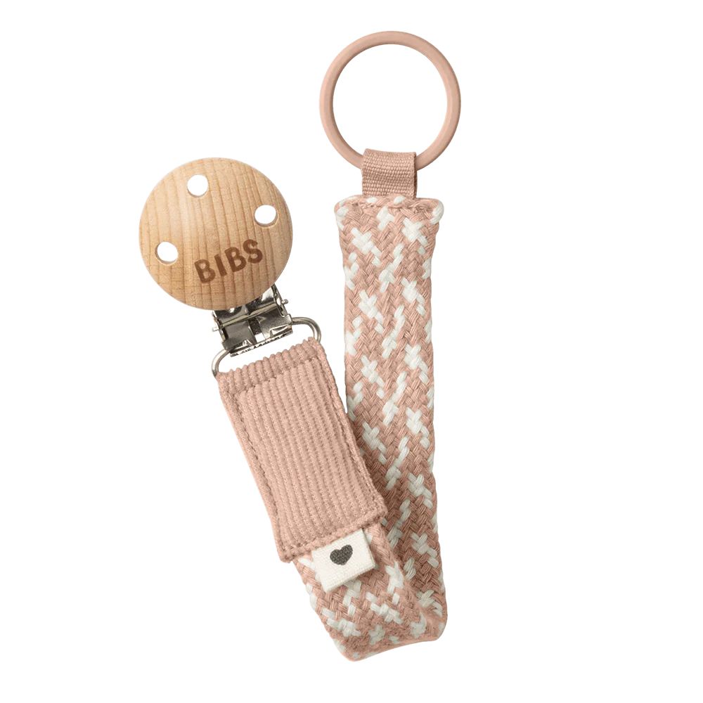 BIBS Pacifier Braid Clip Blush / Ivory