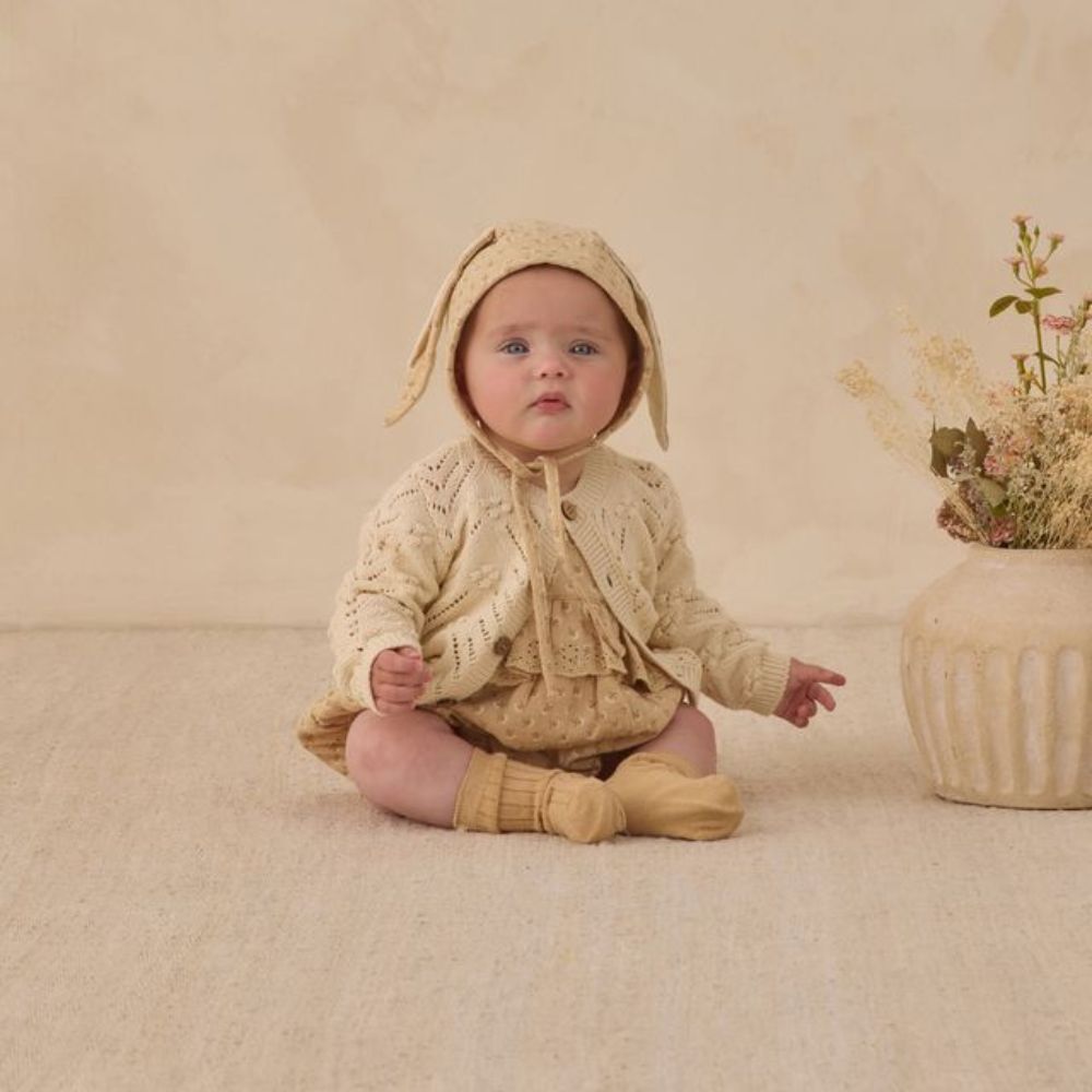 Quincy Mae Knit Cardigan Natural