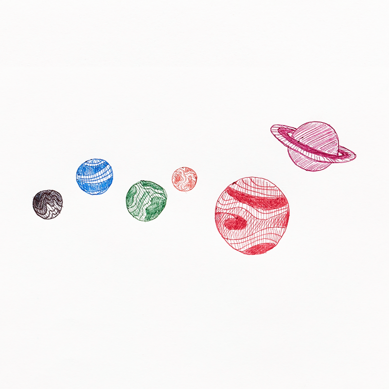 6 Click Multicolour Pens - Astronaut