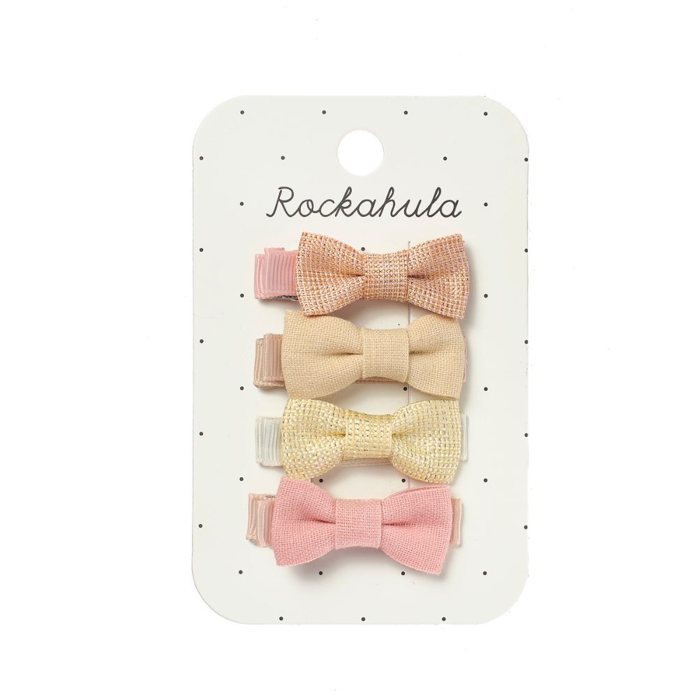 Rockahula Sparkle Linen Mini Bow Clip Set